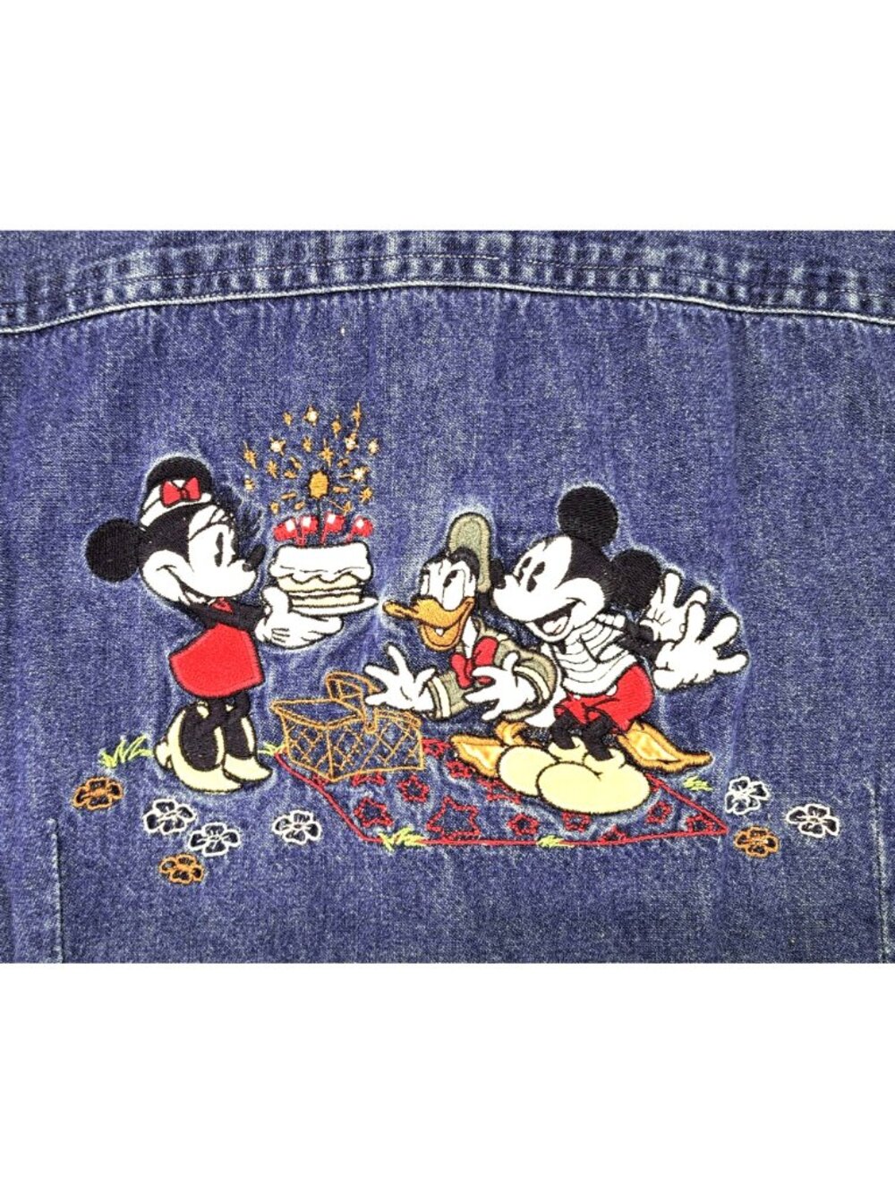 Vintage Disney Store Mickey Mouse Embroidered Denim Button-Up Shirt Size Small - Picture 3 of 11